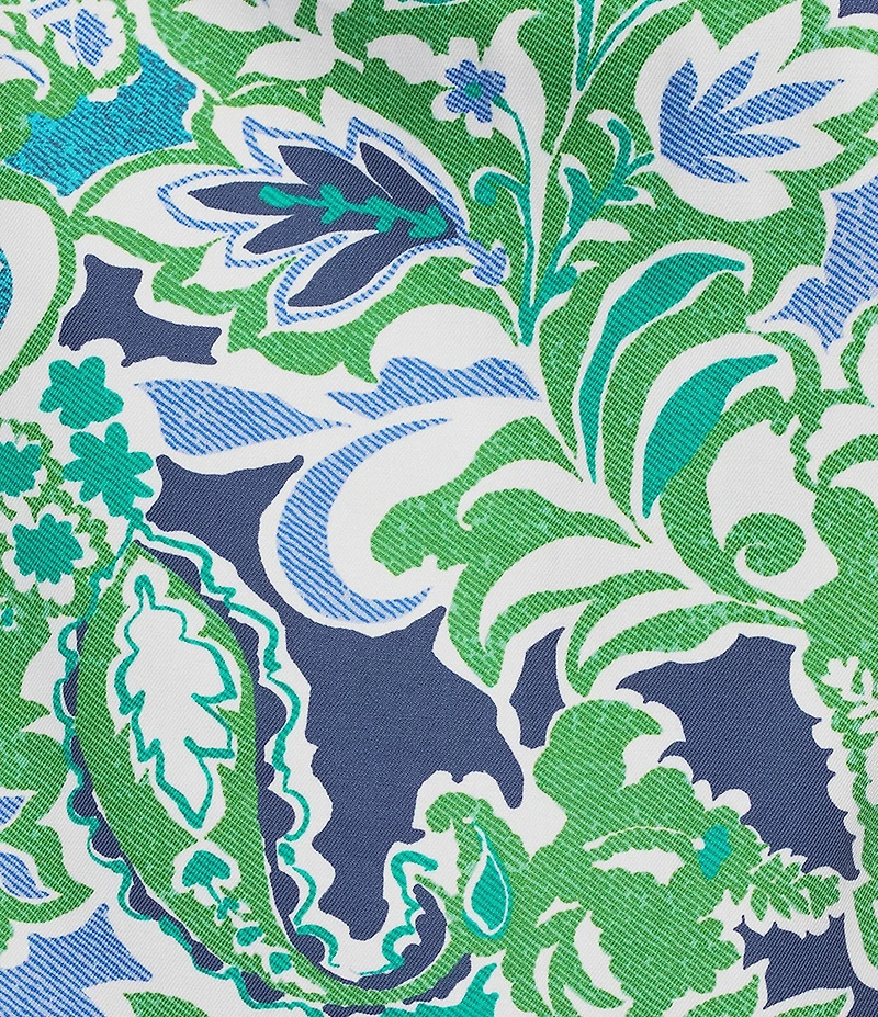 Investments Plus Size Rachel Multi Paisley Delight Print 3/4 Sleeve Point Collar Button Front Shirt