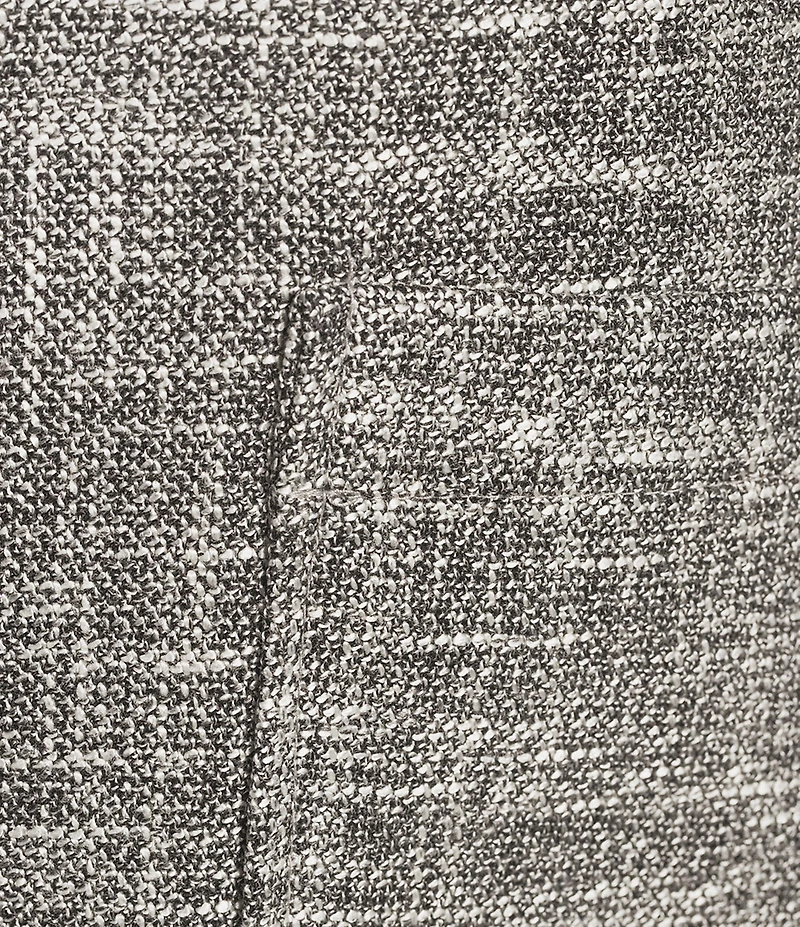 Investments Plus Size Scratch Pattern 3/4 Ruched Sleeve Notch Lapel Lined Button Front Blazer