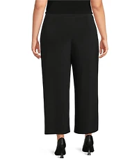 Investments Plus Size Soft Separates Elastic Waist Wide Leg Pull-On Crop Pants