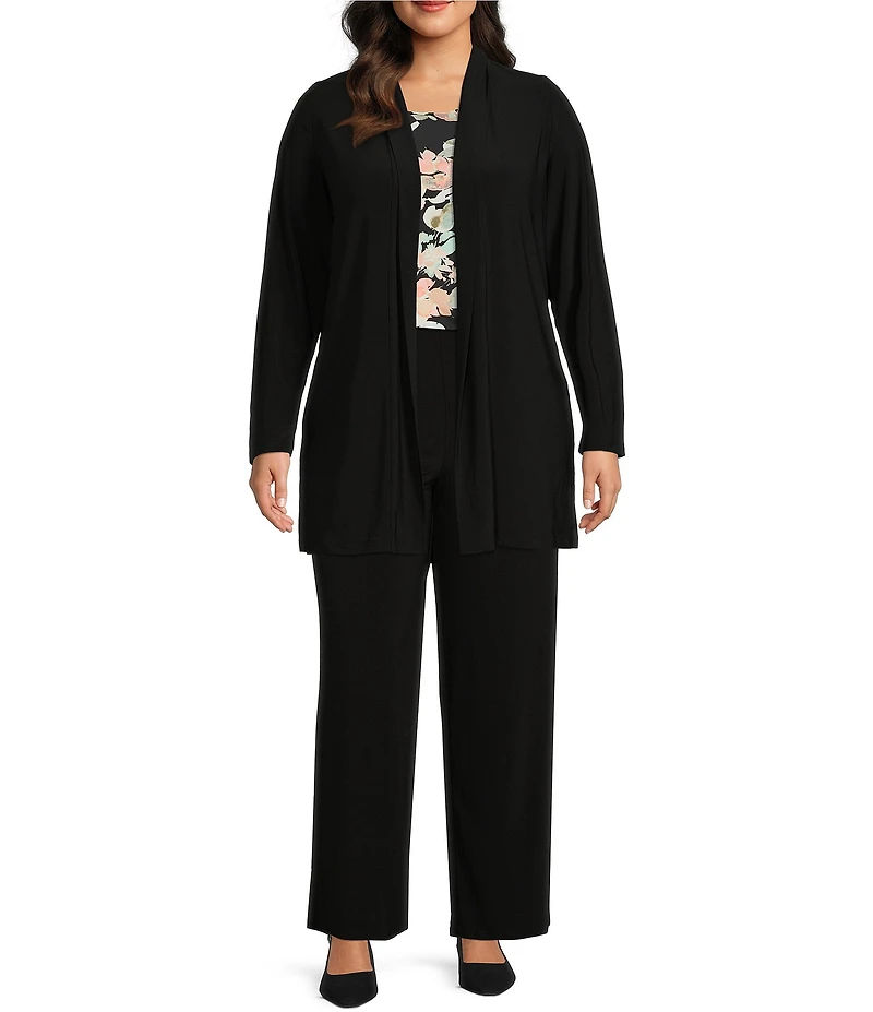 Investments Plus Size Soft Separates Floral Jade Reversible Crew to Scoop Neck Sleeveless Top