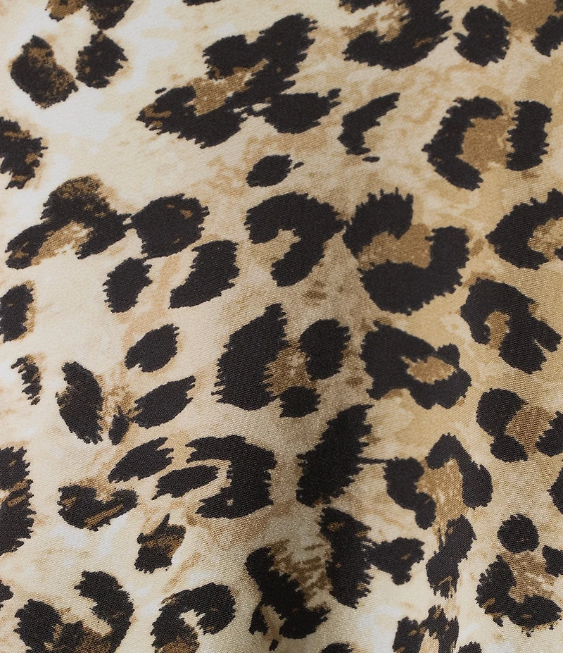 Investments Plus Size Soft Separates Leopard Print Long Sleeve Open Front Jacket