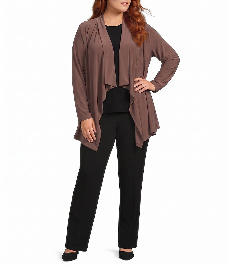 Investments Plus Size Soft Separates Long Sleeve Open Front Jacket