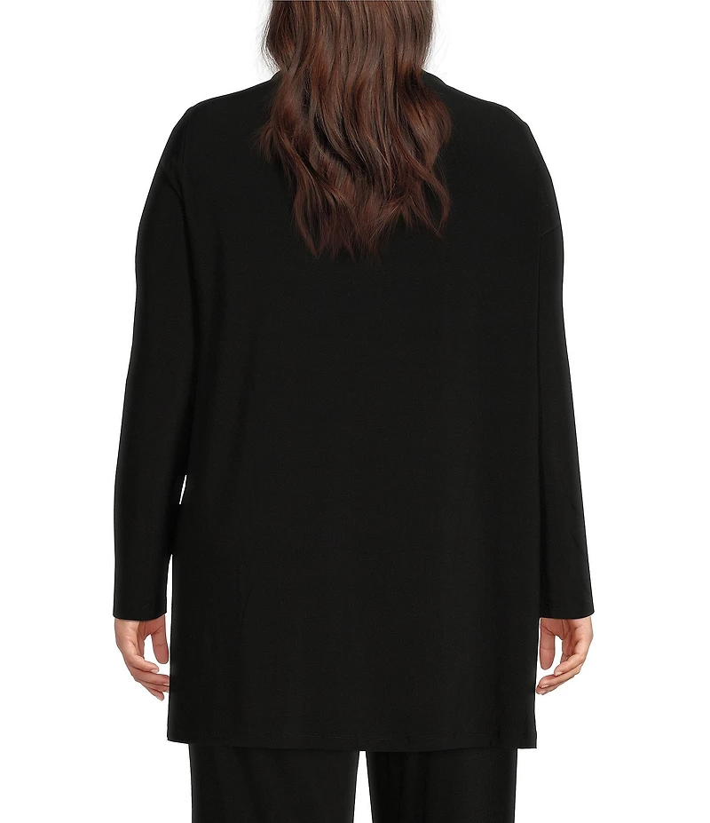 Investments Plus Size Soft Separates Long Sleeve Open Front Side Slit Jacket
