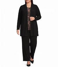 Investments Plus Size Soft Separates Multi Canvas Flourish Print Reversible Crew Neck Sleeveless Top