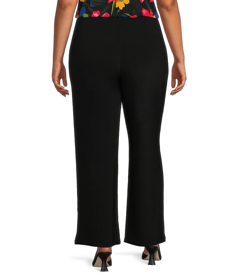 Investments Plus Size Soft Separates Elastic Waist Tapered Straight Leg Pull-On Pants
