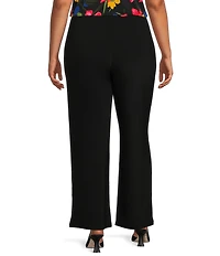 Investments Plus Size Soft Separates Elastic Waist Tapered Straight Leg Pull-On Pants