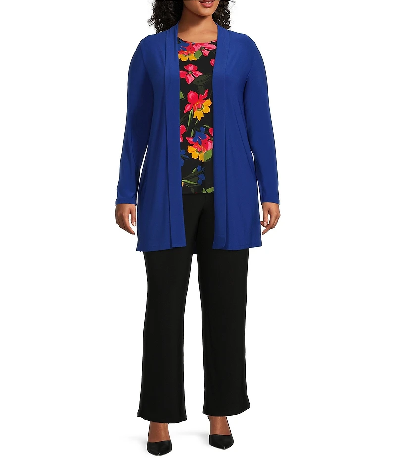Investments Plus Size Soft Separates Elastic Waist Tapered Straight Leg Pull-On Pants