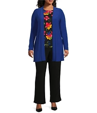 Investments Plus Size Soft Separates Elastic Waist Tapered Straight Leg Pull-On Pants