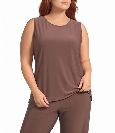 Investments Plus Size Soft Separates Reversible Crew to Scoop Neck Sleeveless Top