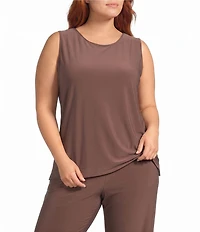 Investments Plus Size Soft Separates Reversible Crew to Scoop Neck Sleeveless Top
