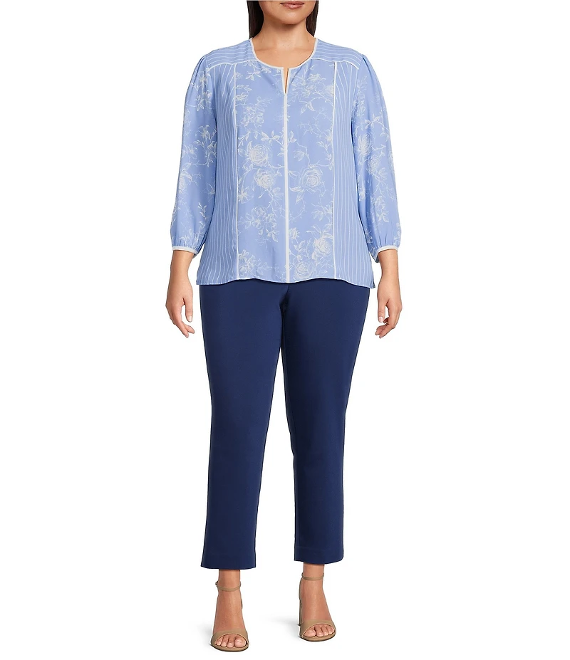 Investments Plus Size the PARK AVE fit Elite Stretch Ankle Straight Pants