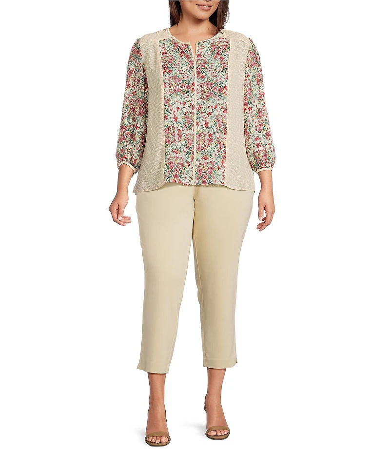 Investments Plus Size the PARK AVE fit Elite Stretch Ankle Straight Pants