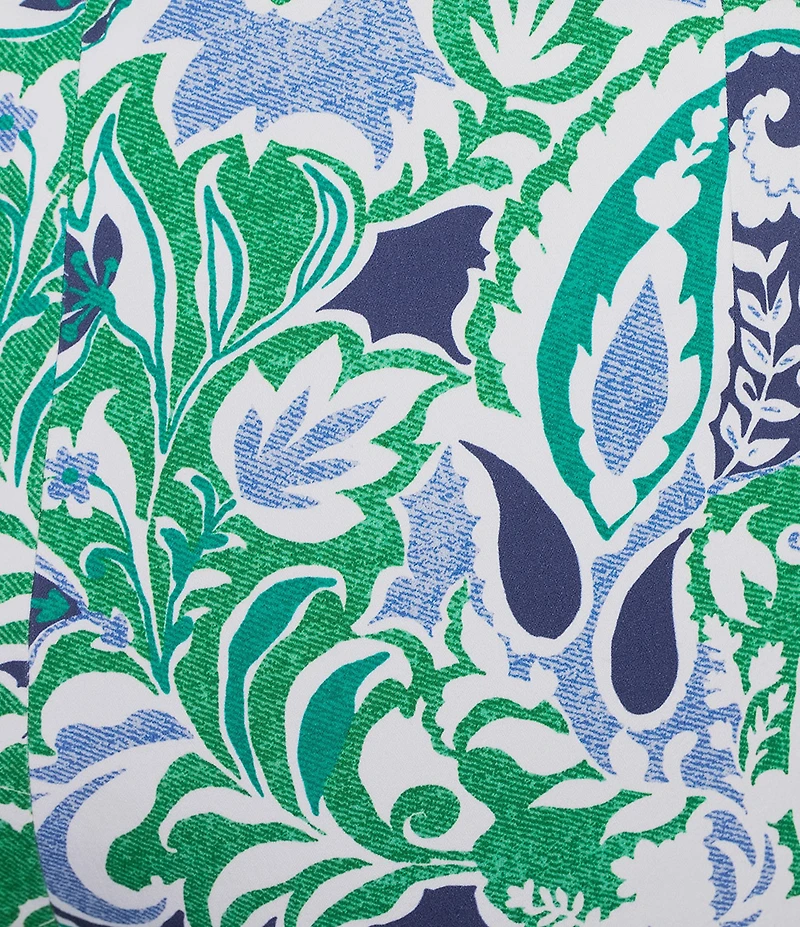 Investments Plus Size the PARK AVE fit Elite Stretch Multi Paisley Delight Print Wide Leg Crop Pants