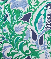 Investments Plus Size the PARK AVE fit Elite Stretch Multi Paisley Delight Print Wide Leg Crop Pants