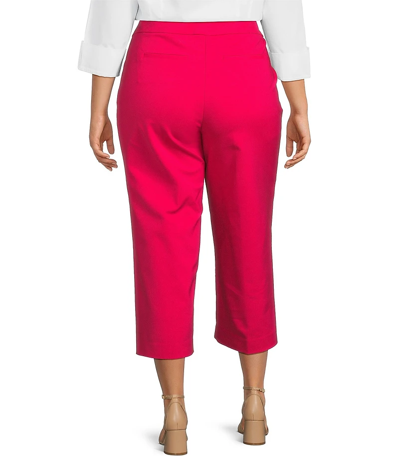 Investments Plus Size the PARK AVE fit Elite Stretch Pull-On Wide Leg Crop Pants