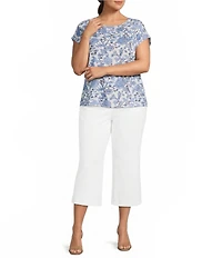 Investments Plus Size the PARK AVE fit Elite Stretch Wide Leg Crop Pants