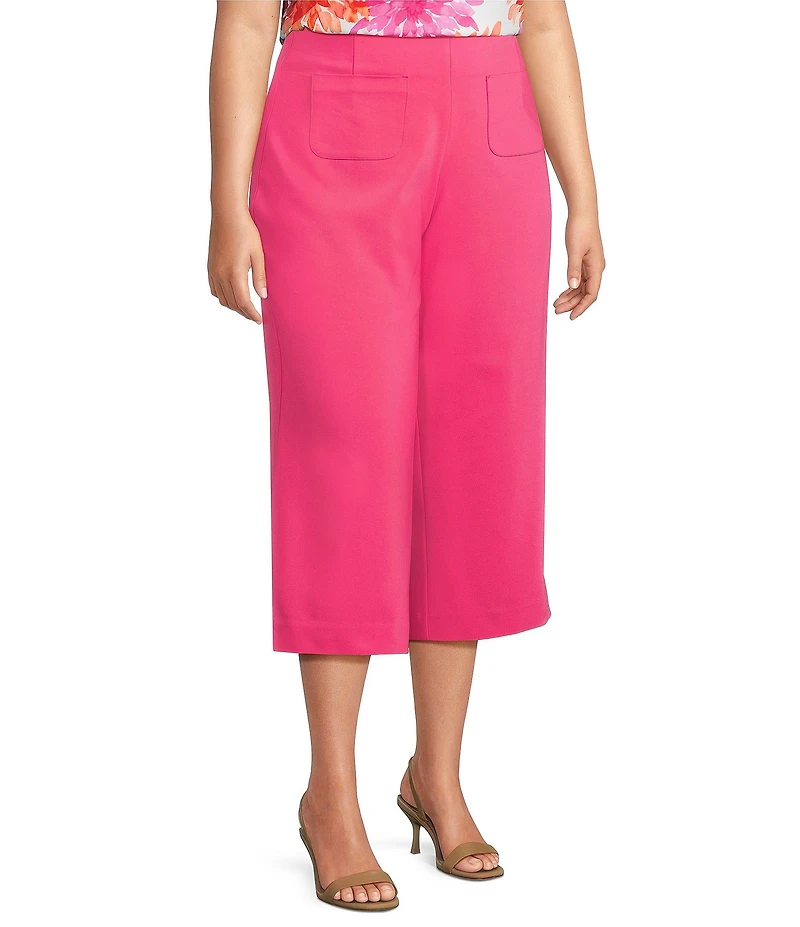 Investments Plus Size the PARK AVE fit Elite Stretch Wide Leg Crop Pants