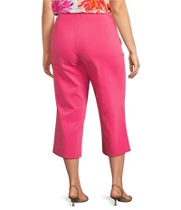 Investments Plus Size the PARK AVE fit Elite Stretch Wide Leg Crop Pants