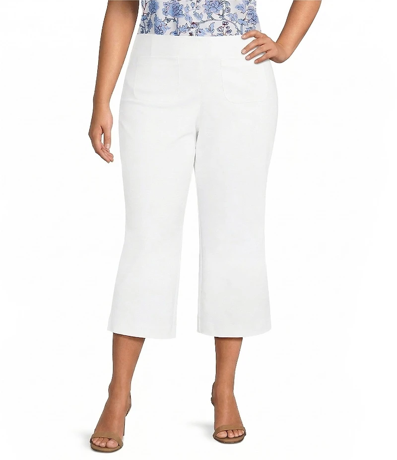 Investments Plus Size the PARK AVE fit Elite Stretch Wide Leg Crop Pants