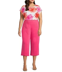 Investments Plus Size the PARK AVE fit Elite Stretch Wide Leg Crop Pants