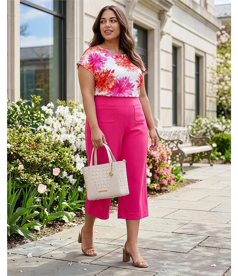 Investments Plus Size the PARK AVE fit Elite Stretch Wide Leg Crop Pants