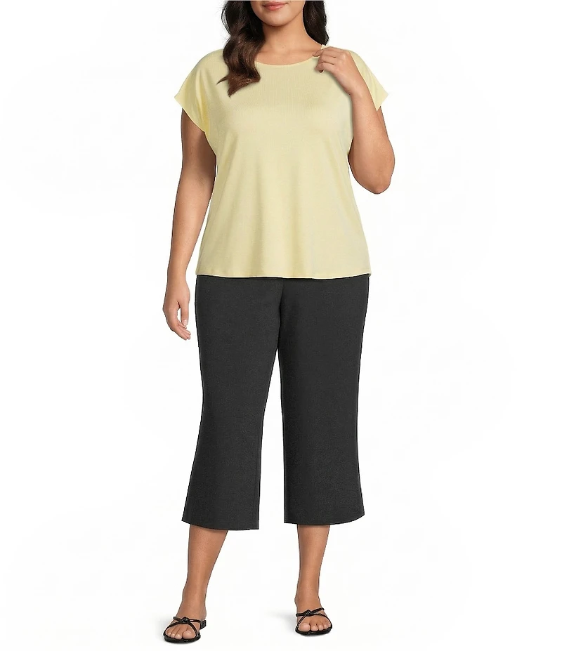Investments Plus Size the PARK AVE fit Elite Stretch Wide Leg Crop Pants