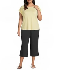 Investments Plus Size the PARK AVE fit Elite Stretch Wide Leg Crop Pants