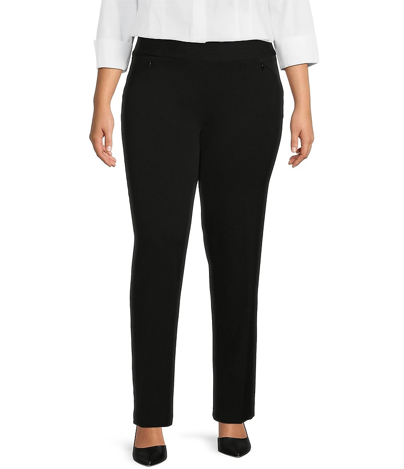 Investments Plus Size the PARK AVE fit Pull-On Straight Leg Pants