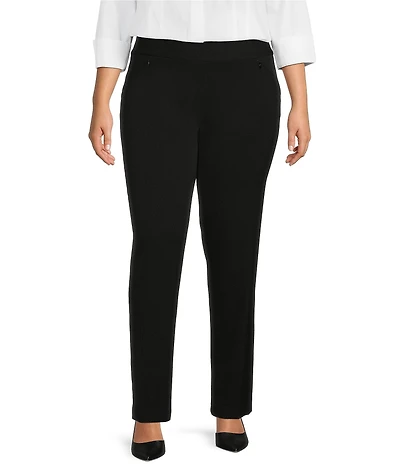 Investments Plus Size the PARK AVE fit Pull-On Straight Leg Pants