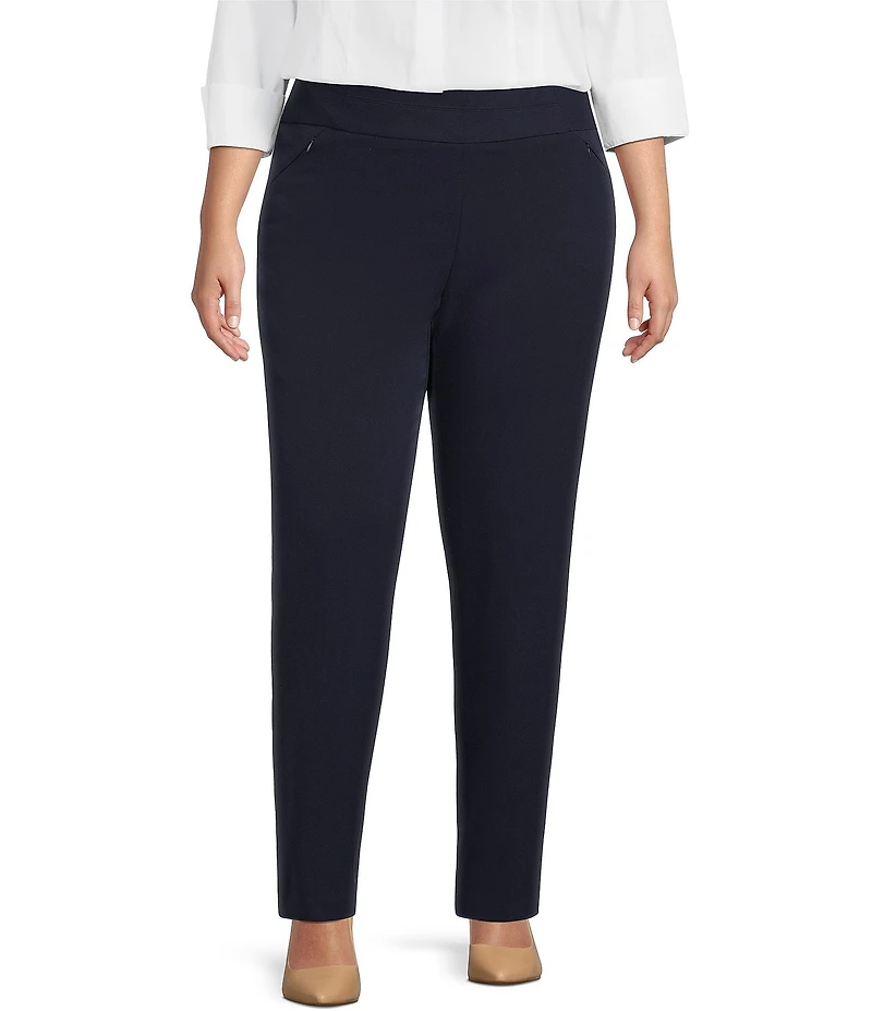 Investments Plus Size the PARK AVE fit Pull-On Straight Leg Pants