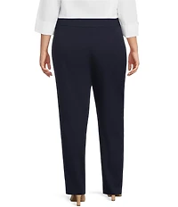 Investments Plus Size the PARK AVE fit Pull-On Straight Leg Pants