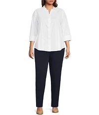 Investments Plus Size the PARK AVE fit Pull-On Straight Leg Pants