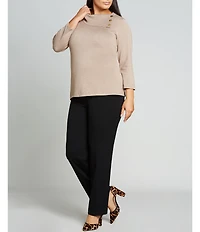 Investments Plus Size the PARK AVE fit Pull-On Straight Leg Pants