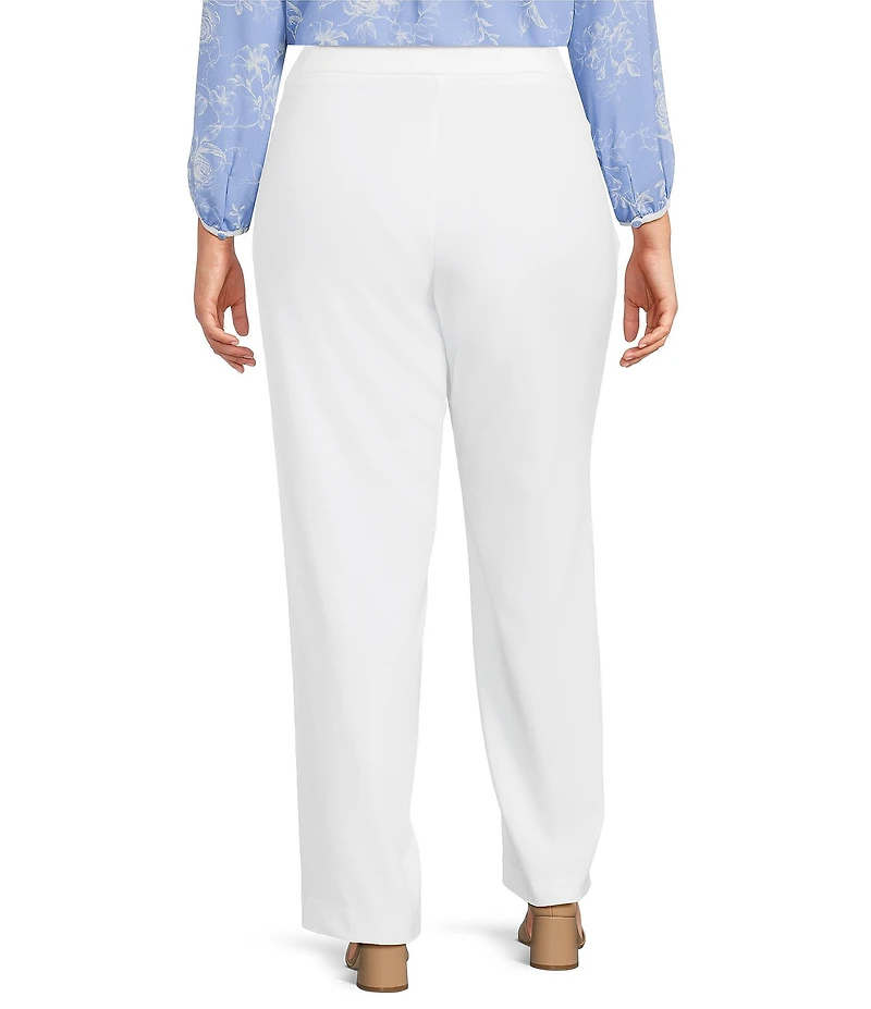 Investments Plus Size the PARK AVE fit Pull-On Straight Leg Comfort Waist Pants