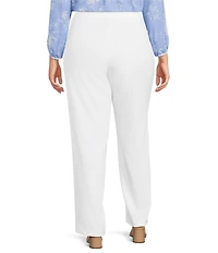 Investments Plus Size the PARK AVE fit Pull-On Straight Leg Comfort Waist Pants