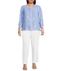 Investments Plus Size the PARK AVE fit Pull-On Straight Leg Comfort Waist Pants