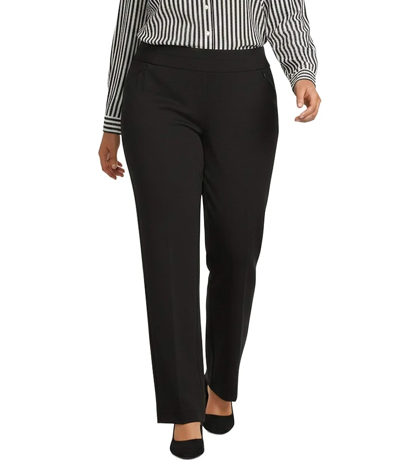 Investments Plus Size the PARK AVE fit Pull-On Straight Leg Comfort Waist Pants