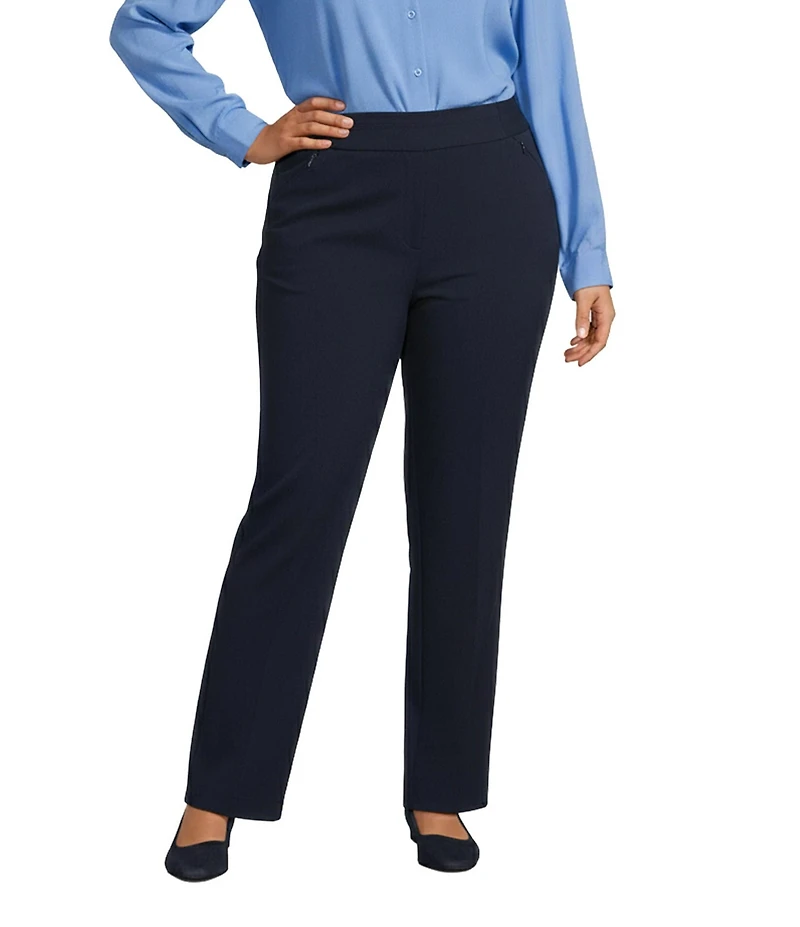 Investments Plus Size the PARK AVE fit Pull-On Straight Leg Comfort Waist Pants