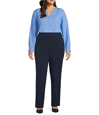 Investments Plus Size the PARK AVE fit Pull-On Straight Leg Comfort Waist Pants