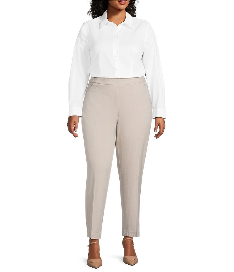 Investments Plus Size The PARK AVE Fit Stretch Straight Leg Pants