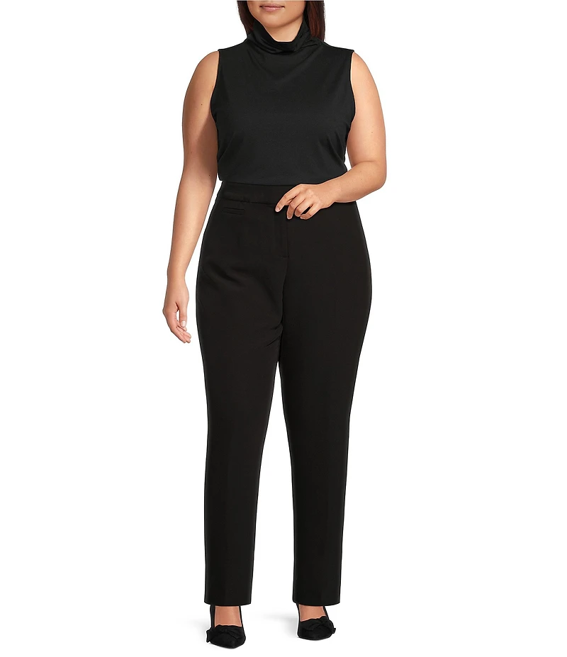Investments Plus Solid Mock Neck Pullover Sleeveless Top