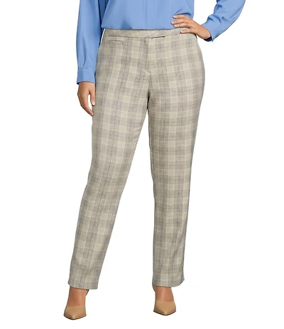 Investments Plus The 5TH AVE Fit Wales Plaid Straight Leg Tummy Control Pants