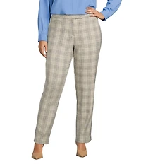 Investments Plus The 5TH AVE Fit Wales Plaid Straight Leg Tummy Control Pants
