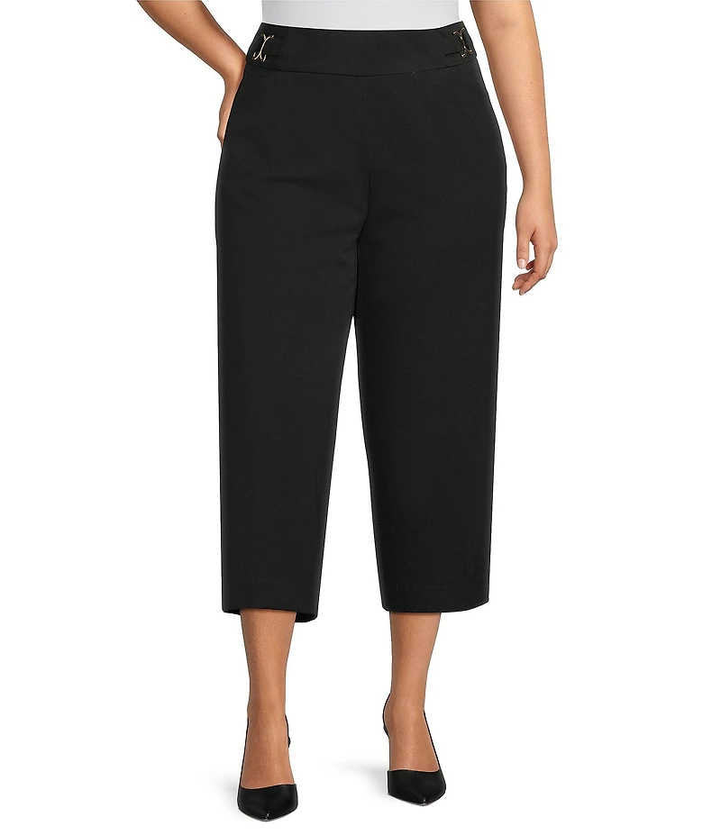 Investments Plus the PARK AVE fit Elite Stretch Pull-On Wide Leg Crop Pants