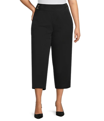 Investments Plus the PARK AVE fit Elite Stretch Pull-On Wide Leg Crop Pants