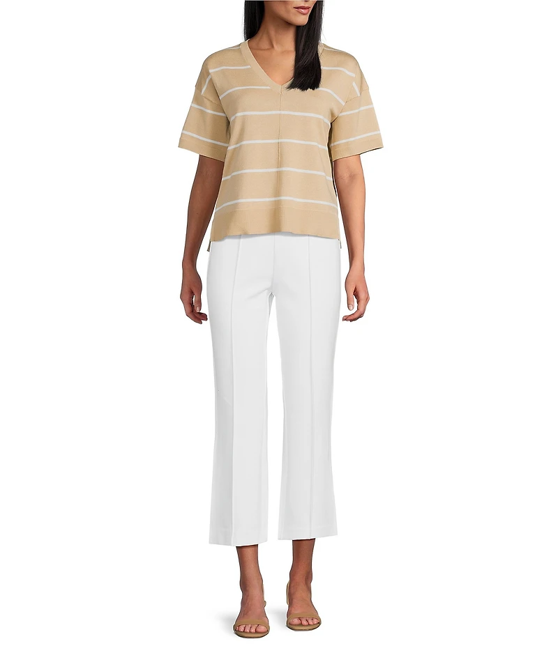 Investments Pull-On Light Weight Ponte Kick Flare Crop Pants