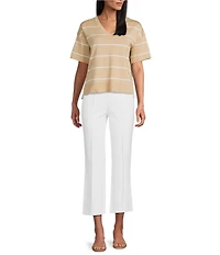 Investments Pull-On Light Weight Ponte Kick Flare Crop Pants