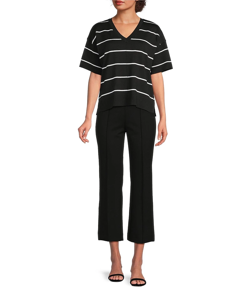 Investments Pull-On Light Weight Ponte Kick Flare Crop Pants