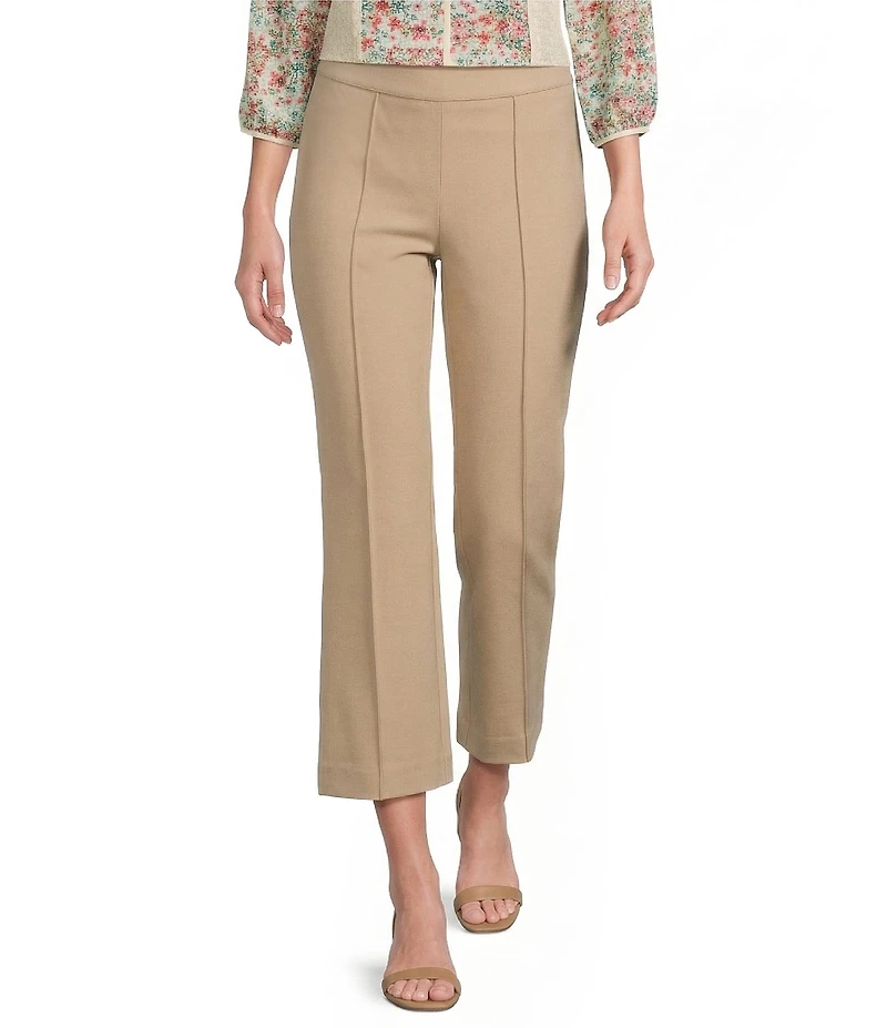 Investments Pull-On Lightweight Ponte Kick Flare Crop Pants