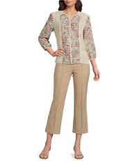Investments Pull-On Lightweight Ponte Kick Flare Crop Pants